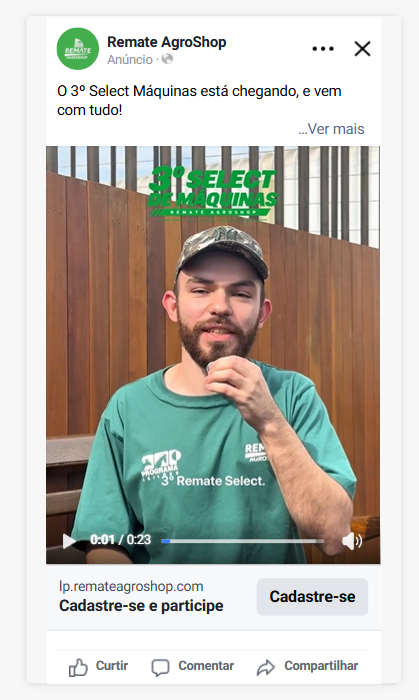 Criativo em vídeo — 3º Select Máquinas