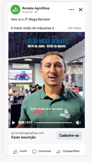 Criativo em vídeo — 3º Mega Remate